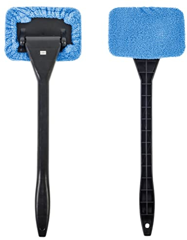 GADLANE Long Reach Windscreen Cleaner - 2 Pack Long Handle Microfiber Car Window Cleaner Tool, Cloth Demister Pad - Ideal for Fog Moisture Removal