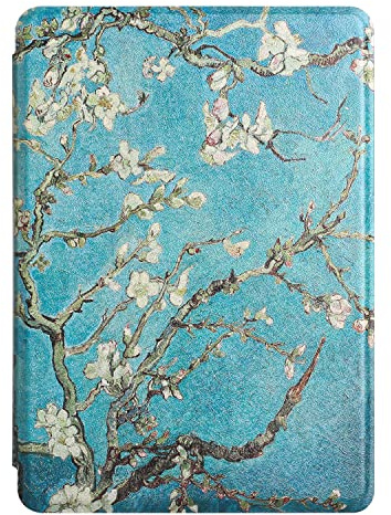 MOKASE Hülle kompatibel mit Kindle 10. Generation 2019 (Modell:J9G29R), Automatische Schlaf/Aufwach Synthetik Leder Fall mit Handschlaufe für Amazon Kindle 10. Generation 2019 Freigabe, Blossom