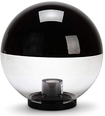 Velamp APOLUX SPH307 Globo, Lampione per Esterno, 300mm, Attacco E27, Compatibile LED, IP44, per Giardino, parchi, condomini. Riduce l'inquinamento Luminoso, Nero