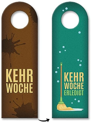 trendaffe - Kehrwoche oder Kehrwoche erledigt Türhänger in braun-grün Treppenhaus putzen