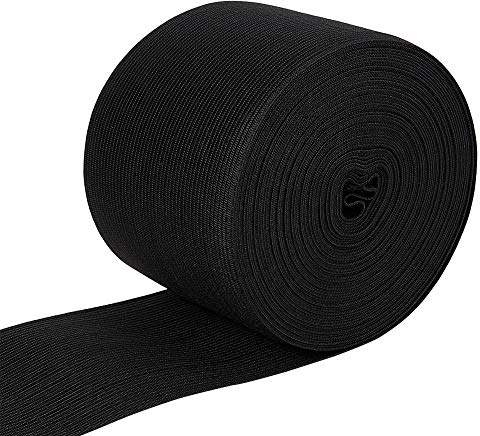 BENECREAT 8.5 Yards/8 Meters 80mm breites Strick Gummiband Flaches Stretch Gummiband für das DIY Nähprojekt Herstellung von Taillenbändern, schwarz
