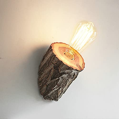 Antike Wandlampe Innen Holz Korridor Wohnzimmer Wandleuchte Mit Schalter Vintage Schlafzimmer Bettlampe Retro Leselampe Für Kinderzimmer Küchen Restaurant Café Wandbeleuchtung E27 (Ohne Schalter)