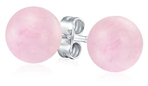 Classique Boucles D'Oreilles Clous En Forme De Boule Ronde Avec Un Design De Cercle En Pierre Précieuse De 6MM Pour Femmes En Argent Sterling .925 Avec Une Variété D'Options De Pierres De Naissance.