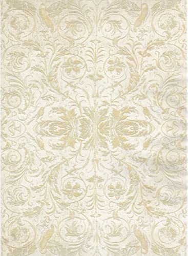 Zita´s Creative Reispapier A3 - Tendrils Cream. Motiv-Strohseide, Strohseidenpapier, Decoupage Papier