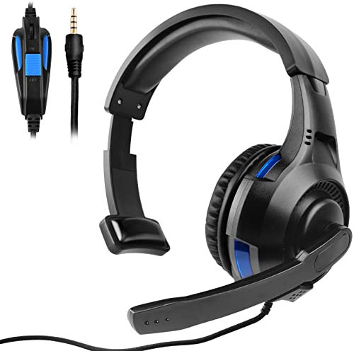 Joso Gaming Headset for PS5 PS4, 3.5mm Wired Online Gaming One Ear headsets with Microphone for Xbox/PS5/PS4/Switch, Game Headphone with Volume Control for PC/Laptop/Tablet/Smartphone