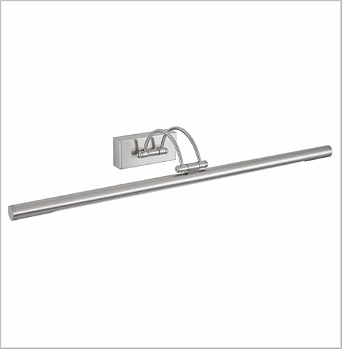 PAPUQ Applique murale à LED pour éclairage de tableaux, miroirs, peintures murales, 12 W, traditionnel et élégant, lumière chaude 3000 K, nickel mat, articulé et pivotant. 68 cm