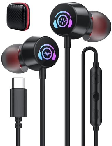 Ecouteur USB C pour Pixel 10 9a 8a 7a 6a Écouteurs USB Type C Filaire Casque avec Micro Led Light pour iPhone 17 Pro Max 16e 15 Galaxy A17 A16 A56 A36 A26 S25 S24 S23 S22 S21 Mi 15T 14T One plus 13 12