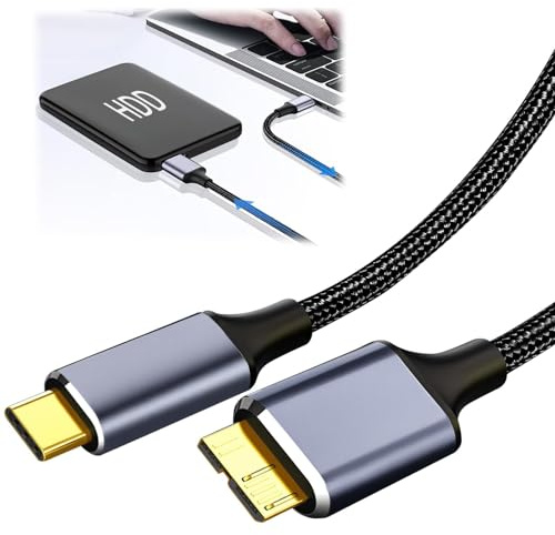 USB C to Micro B Cable 0.5M Type-C Hard Drive Cable Compatible with Toshiba Seagate SSD HDD Hard Drives MacBook Pro/Air, iPad/Tablet, iPhone, Samsung M3, Galaxy S5, LaCie, Maxtor | Compatible with Toshiba Seagate SSD HDD Hard Drives MacBook Pro/Air, iPad/Tablet, iPhone, Samsung M3, Galaxy S5, LaCie