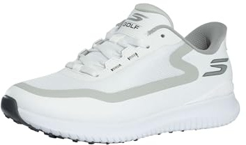 Skechers Uomo Slip-Ins: Go Golf Flight Spikeless Lace Up Mesh Sneakers for Men Slip-in ALLENATRICE, White/Gray, 43 EU