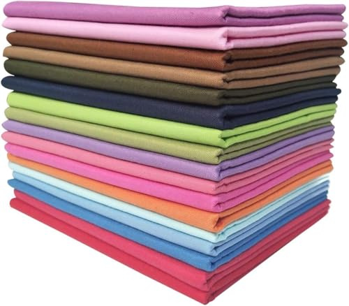 Qililandiy Baumwollstoff 100% Baumwolle Nähstoffe mit verschiedenen Muster Patchwork DIY Stoffpaket Zugeschnittene Stoff Quadrate zum Nähen Handwerk Deko (17 Stück 46x56cm)