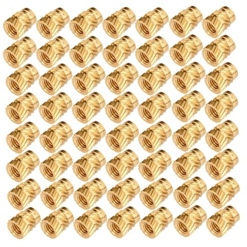 M3 Messingmuttern, Gewindeeinsätze, Einbettungsmuttern, Wärmeeinbettungs-Rändelmutter For 3D-Drucker, Druck Und Projekte (100 Stück)