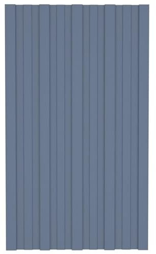 ARKEM Dachpaneele 36 STK. Verzinkter Stahl Grau 80x45 cm Wellplatten Dach Dachplatten Bleche FüR Dach Wellblechplatten FüR Dach