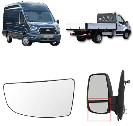 ALIGOPARTS LEFT Passenger Side Lower Wing Mirror Glass for Ford Transit MK8 2014+ with Blind Spot Detection - Replacement for Part Numbers 1855103, BK31-17C18-AA - Fits 2014-2025 Models (Left Lower)