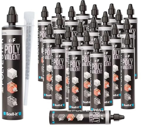 Cartouches scellement chimique ton pierre Polyvalent F 300ml SCELL-IT - Nombre de cartouches: 24 cartouches