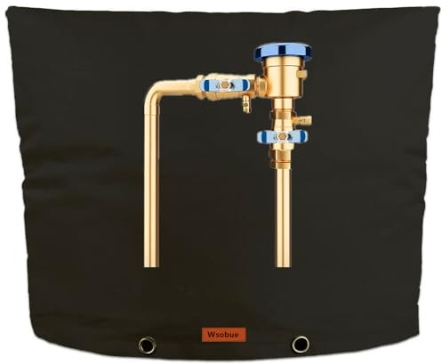Wsobue Insulated Pouch - Outdoor Pipe Insulation, Winter Well Head Cover, Sprinkler Valve Cover (Black, 36''W*30''H)