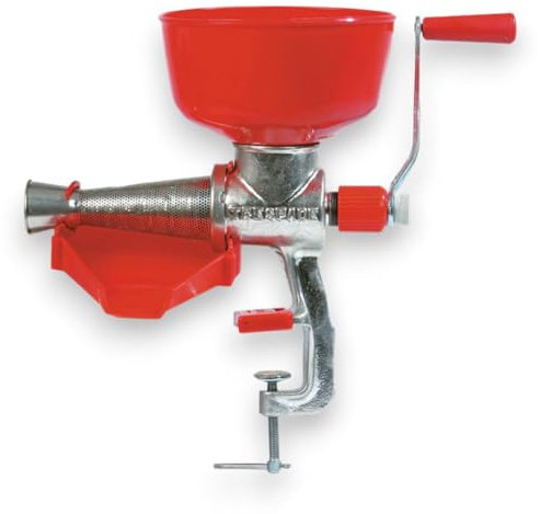 Passapomodoro manuale con imbuto e cono in acciaio inox per cucina