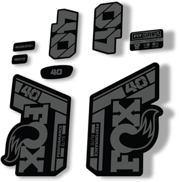 Gabel Ersatz Aufkleber kompatibel für Fox 40 2021 Performance Elite Serie Grau (matt)