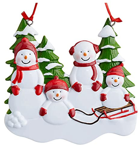 Pitadue Weihnachtsanhänger mit Schneemann-Familie, Baumschmuck, Zubehör
