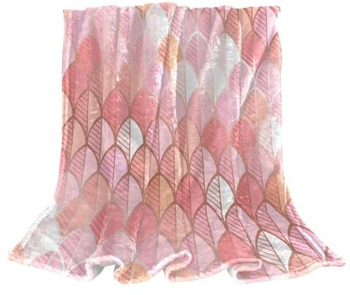 Kuscheldecke Blattgold Rose Wohndecke Warme Weiche Flauschig Decke Microfaser Fleecedecke 150×130cm