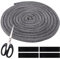 JTgugu Nastro sigillante ø 8 mm, per stufa, lunghezza 3 m, per camino, per camino, per camini, stufa, filo in fibra di vetro, guarnizione per forno con forbici e terminali, per camini, piani cottura e