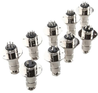 FRAOMHFW GX20-6 6 Pin con Flangia Maschio e Femmina connettore da Pannello a Filo da 20 mm DF20 connettore Circolare for Saldatura Aeronautica Presa Aria(10 Sets)