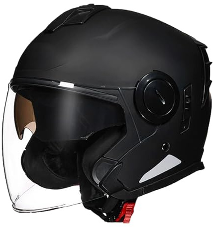 JATIBOSH Schutz Vor Wind Und Regen Retro Halbhelm, UV Protective Motorradhelm Herausnehmbar Vintage Rollerhelm, Weich Und Bequem Jethelm Helm, Herren Damen Outdoor ECE Zertifiziert