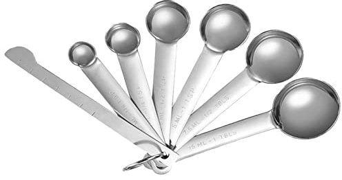 Magnetic Measuring Spoon Set - 18/8 Stainless Steel Teaspoons Measure Scoop | Magnetic Teaspoon Tablespoon, Small Tablespoon Measurements, Set of 7/11 for Measuring Dry and Liquid Ingredients