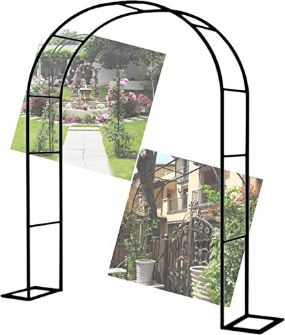 Arco de jardín gazebo ancho 80 cm 350 cm marco de acero para bodas bodas decoraciones y enredaderas enredaderas elegantes rosales y enrejados de plantas (B200xH220cm)