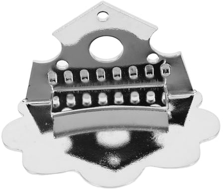 Toyvian Chrome Mandolin Guitar Tailpiece Bridge Replacement for Electric Acoustic Ukulele Scallop Design Stable Sound Performance