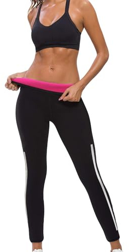 DownLTL Sudation Pantalon Amincissante Ventre Plat Maigrir Leggings Poches Sauna Suit Entraînement en Néoprène Formateur Shaper Exercice Fitness Gym Yoga Sport Femme