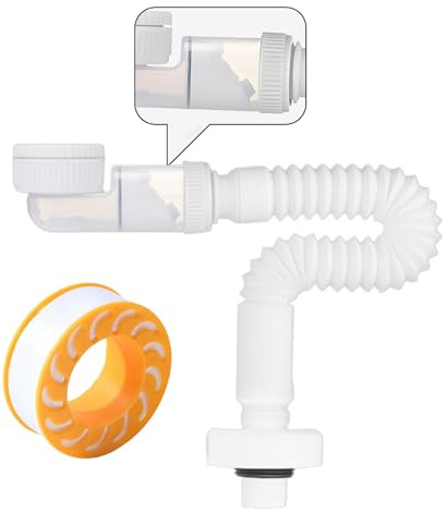 WanderGo 1 1/4 Zoll Siphon-Schlauch, Silikon-Dichtung, PP-Material, 360° Flexibel, Geruchssperre, Platzsparend, Einfache Installation, Kompatibel mit 1/4-Zoll-Standardrohren, 2er Pack