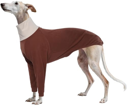Whippet Pullover, Shirt Whippet Rollkragenpullover Italienischer Windhund Mantel Italienischer Windhund Kleidung Hundepullover Kleine Hunde(Braun, XXS)