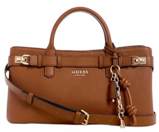GUESS Handtasche Umhängetasche Gregoria Girlfriend Satchel Cognac braun