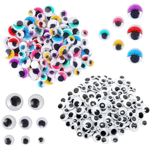 DUINIU 776 Pezzi di Occhi Mobili per Bambole, Adesivi Autoadesivi per Occhi Oscillanti, Pratici Accessori Decorativi Fatti A Mano, Adatti per La Produzione di Bambole di Peluche Fai-da-Te.