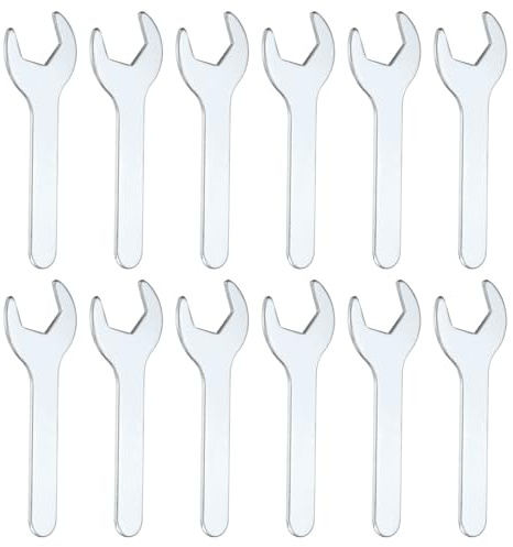 sourcing map 12pcs Super Thin Open End Wrench 25mm Metric 126mm Long 2.8mm Thickness Lightweight U-Shaped Spanner Single End Wrenches for Automotive Repair Furniture Assembly