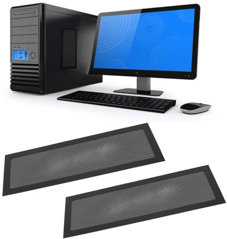 ANGGREK PC-Lüfter-Staubfilter, Magnetischer Rahmen, Feinmaschiges PVC, Computer-Lüfterfiltergitter für Computer-Kühler, Lüfter, Netzteil, 120 X 360 Mm, 2 Stück mit Magnetischer (Black)
