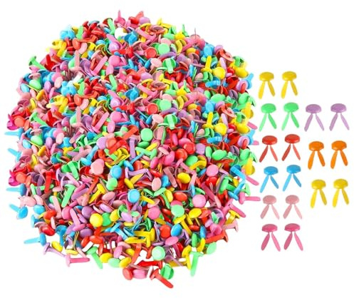CarpNettore 300 Pieces Paper Fasteners Scrapbooking Brads Decor Art Craft Accessories Craft Pins Pushpin for Card Making Crafts, Colorful