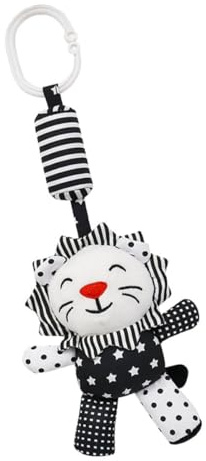 Parliky Carillon Éolien Suspendu Noir pour Berceau en Tissu et Pp, Jouet D'éveil pour Bébé, Développe la Vue et Exerce la Préhension, pour Berceau Style Aléatoire