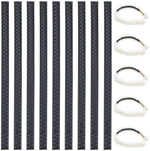 CABODYALS 22 Stück 8mm Breite Schwarze Rutschfeste Haarkamm Stirnbandstreifen Aus Kunststoff Mit Festen Haarreifen Zahnhalterungen Rutschfeste Haarband Haargummis Großpackung Für Damen Haaraccessoires