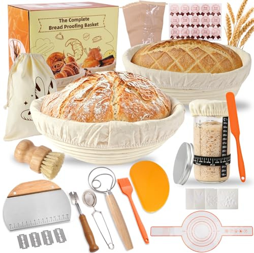 CILIENG Gärkorb Starter-Set für Sauerteig, 23-teilig