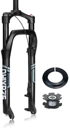 LHHL 20 Fatbike MTB-Luftfedergabel 135mm Federweg Fahrrad-Vorderradgabel Schnellspanner 9x135 mm 1 1/8 Gerade Gabelschaft für Snow Beach Mountainbike Manuelle/Fernbedienungs(B)