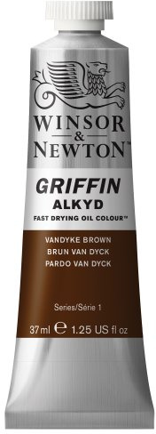 Winsor & Newton 1914676 Griffin Alkyd snabbtorkande oljefärg 37 ml tub, tillverkad av högkvalitativa pigment, ljusäkta – vandyke brun