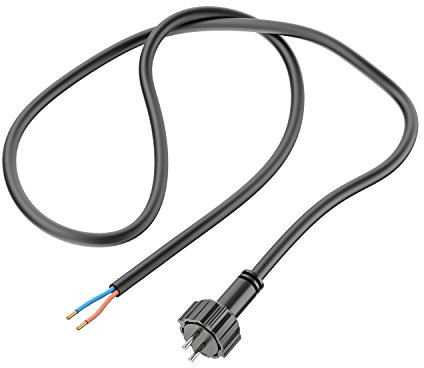 ledscom.de Cable de conexión para sistema enchufable NEMO (IP44), 1 m, negro, 2 x 0,75 mm²
