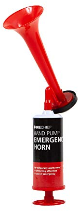 Hand Pump Air Horn – Reusable Blow Horn for Raising the Alarm in Emergencies – Loud Noise Foghorn for Fire Warnings, Events & Raising Alarm in the Workplace & in Offices