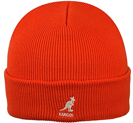 Kangol Cuff Pull-On Beanie Wintermütze Mütze Strickmütze Umschlagmütze Strickbeanie Damen/Herren - mit Umschlag Winter Herbst-Winter - One Size orange