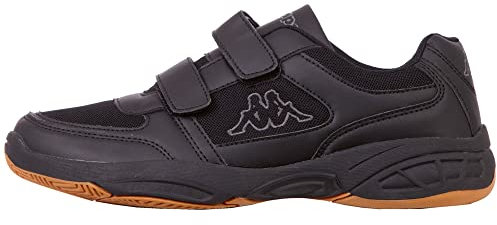 Kappa DACER Inomhusskor med ljus sula | för inomhussport och fritid | sportskor för män med perfekt passform | robust sula för alla ytor | sportig design, svart, 41 EU