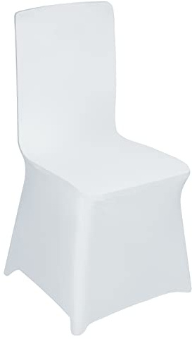 UISEBRT 50 Stück Universell Stuhlhussen Stretch Weiß Stuhlbezüge Moderne für Hochzeiten und Feiern Geburtstag Dekoration (50 Stück)
