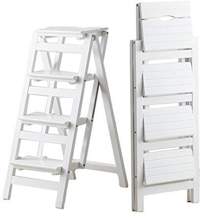 MTYLX Marchepied, 2 En 1 Pliant Portable Léger Multifunctionalfolding Marchepied, Escabeaux En Bois Tabouret Étape 4 Niveau Bois Échelle Tabouret Pour Maison Et de Bureau Tabouret Échelle Affichage É
