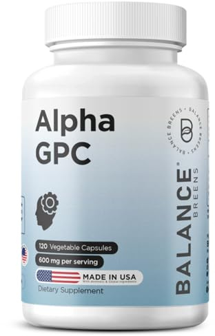 Balancebreens Alpha GPC Choline Supplement 600mg, 120 Veg Capsules - Advanced Memory Formula, Nootropic Brain Support (120 Count (Pack of 1))