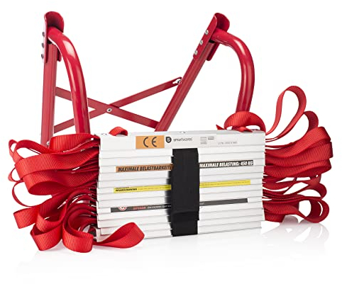 Smartwares Fluchtleiter - Universelles Befestigungssystem - Geeignet für 4-stöckige Gebäude - 10 Meter - Kann EIN Gewicht von bis zu 450 kg tragen - FOT-14100